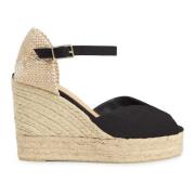 Castañer Bianca/8Ed/001 11 cm Wedges Black, Dam