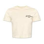 Amiri T-shirt med logotyp Beige, Dam