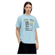 Brain Dead Bomull Jersey Logo Print T-shirt Blue, Herr