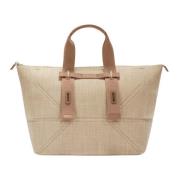 Furla Canvas Toteväska med Justerbara Remmar Beige, Dam