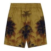 Laneus Palm Texture Grön Bermuda Shorts Multicolor, Herr