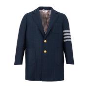 Thom Browne Blå Tweed Chesterfield Overrock Blue, Herr