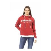 Baldinini Bomulls-hoodie med logotyp fram Red, Dam