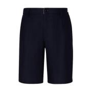 Eleventy Bermuda Linne Shorts Blue, Herr