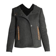 Alviero Martini 1a Classe Tidlös Antracit Blouson Jacka Gray, Dam