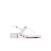 Christian Louboutin Vita Krokodiltryck Sandaler White, Dam