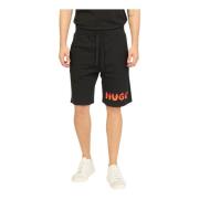 Hugo Boss Svarta Casual Bermuda Shorts med Flamma Logo Black, Herr