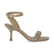 Michael Kors Guld Häl Sandal med Strass Yellow, Dam