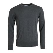 Dolce & Gabbana Mörkgrå Ull Crew Neck Sweater Gray, Herr