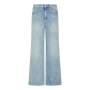 Marella Wide Leg Blue Jeans Blue, Dam