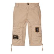 Aeronautica Militare Ikoniska Beige Shorts med Tricolori Patches Beige...