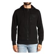 Calvin Klein Jeans Svarta Sweaters med Nylon Ripstop Insatser Black, H...