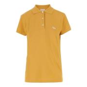 Maison Kitsuné Bomull Polo Skjorta med Logodetalj Yellow, Dam