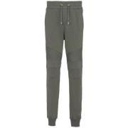 Balmain Joggingbyxor Ribbade Knän Elastisk Midja Green, Herr