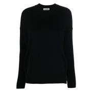 Jil Sander Svart Cashmere Stickad Tröja Black, Dam