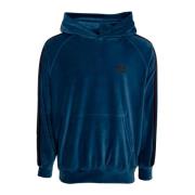 Needles Velour Hoodie med Känguruficka Blue, Herr