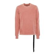 Rick Owens Crewneck Sweatshirt med Ribbade Detaljer Pink, Herr