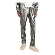 Rick Owens Foil Finish Broderade Track Pants Gray, Herr