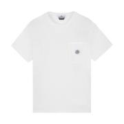Stone Island Kortärmad 'Fissato' Behandling T-shirt White, Herr