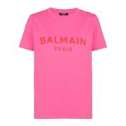 Balmain T-shirt med Paris-tryck Pink, Dam
