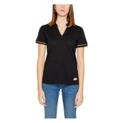 Alviero Martini 1a Classe Svart V-ringad T-shirt med knappar Black, Da...