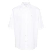Acne Studios Vit Randig Button-Up Skjorta White, Herr