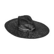 Emporio Armani Svart textilpapper logoplakett hatt Black, Dam
