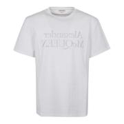 Alexander McQueen Vit T-shirt med Logotyptryck White, Herr