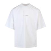 Marni Logo Print Bomull T-Shirt White, Herr