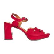 Chie Mihara Röda Läder Cut-Out Sandaler Red, Dam