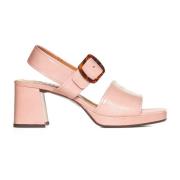 Chie Mihara Blush Pink Läder Dubbelrem Sandaler Pink, Dam