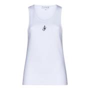 JW Anderson Vit Ankare Broderi Tank Top White, Dam