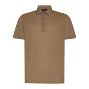 Herno Beige Bomull Polo Krage Skjorta Brown, Herr