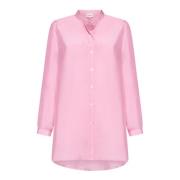 P.a.r.o.s.h. Silkesklänning i Bubblegum Pink med Veck Pink, Dam