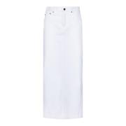 Wardrobe.nyc Vit Denim Kolumnkjol White, Dam