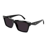 Saint Laurent Svarta rektangulära solglasögon Black, Unisex