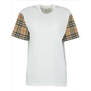 Burberry Carrick T-shirt i bomull White, Dam