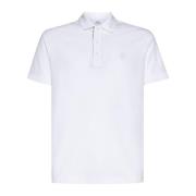 Burberry Vit Polo Skjorta Broderad Logotyp White, Herr