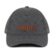 Chloé Grå Logo Broderad Keps Gray, Unisex