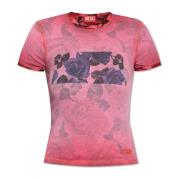 Diesel T-shirt `T-Ele-Long-P3` Red, Dam