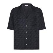 Valentino Svarta Skjortor Vit/Blå Stil Black, Herr