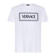 Versace Logo Print Bomull T-shirts och Polos White, Herr
