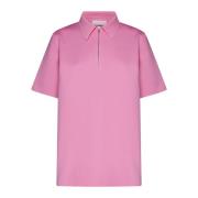 Jil Sander Rosa Polo Zip T-shirt Pink, Dam