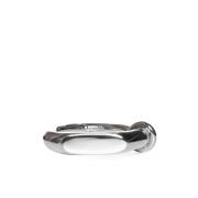 Jil Sander Silver Asymmetrisk Räfflad Ring Gray, Herr