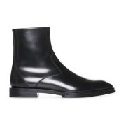 Alexander McQueen Svarta Läder Ankelboots Black, Herr