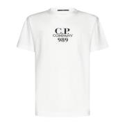 C.p. Company Broderad Logotyp Crew Neck T-shirt White, Herr