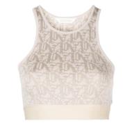 Palm Angels Stilren Top med Unik Design Beige, Dam