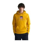 Gant Vintage Shield Hoodie Yellow, Herr