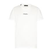 Dolce & Gabbana Vit Bomull T-shirt med Frontlogo White, Herr