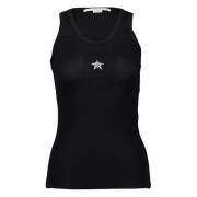 Stella McCartney Svart Crystal Mini Star Tank Top Black, Dam